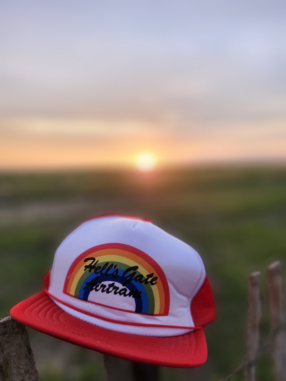 Vintage Rainbow Hells Gate Trucker Hat - Snapback Mesh 70s 80s